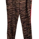 Pam & Gela Women's M H19 tiger cigarette track pant brown striped print joggers Photo 0