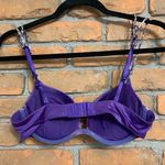 Daisy Fuentes Purple Push Up Bra Womens 34B Floral Trim Adjustable Straps Plunge Photo 1