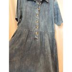 Lilla P blue Denim collared midi dress button front short sleeves small Photo 11