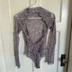 Victoria's Secret Victoria’s Secret lace long sleeve bodysuit size small. Lavender gray color Photo 1