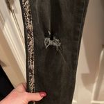 ZARA  faded black distressed jeans with snakeskin print stripe waist 27 length 36 Photo 5