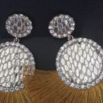 Bebe New  Gold Fringe & Crystals Earrings Photo 1
