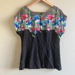 Anthropologie Odille  Floral Cap-sleeve Blouse Top‎ Womens Size 2 Photo 3