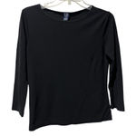 Gap  basic shirt 3/4 Sleeve Medium Black Boat Neck Capsule Rayon Polyester Y2K Photo 0