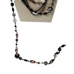Lia Sophia Multi Strand Necklace 16" Katie Hematite Tone Freshwater Pearl Resin Photo 3