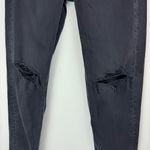 American Eagle Mom Straight Jeans Sz 2 Black Distressed Photo 5