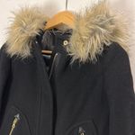 J.Crew Coat Women size 4 Black Tan Stadium Cloth Nellie Gori Wool Blend Utility Photo 4