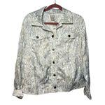 Chico's Chico’s Satin Jean Jacket Python Print Photo 4