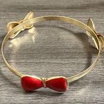 Red Bow Bangle Bracelet Size 8 Photo 0