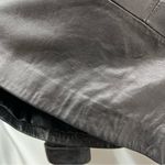 Black L Leather Women's blazer Jacket one button lined front pockets Size L Photo 13