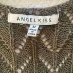 TJ Maxx Angel Kiss Green Cropped Crochet Tank Top, Medium Photo 4