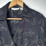 Selene Sport Black Linen Blend Embroidered Wrap Dress Size Medium Photo 6