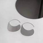 Boutique NEW Solid Large Hoop Earrings |‎ White Gold over 925 Sterling Silver Photo 6