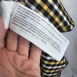 Hollister Black White Yellow Cotton Checkered Gingham Suspender Dress Sz MD Photo 8