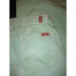 7 For All Mankind New Jeans Green Pants Womens 26 29 X 33 Tall Wide Leg Light Photo 5