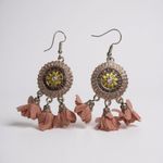 Boho Festival Medallion Tassel Earrings Pink Photo 0
