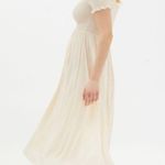 Urban Outfitters Amelia Off The Shoulder Neutral Smocked Midi Maxi Dress Photo 4