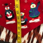 Karen Scott red white Christmas snowman snowflakes jacket vest top sleeveless ugly sweater-L Measurement in pics Photo 7