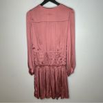 Current Air  Long Sleeve Satin Dress in Dusty Rose Size M Photo 3