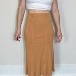 ZARA  Camel Ribbed Midi Skirt Size Medium Photo 5
