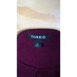 Torrid Women’s Burgundy Sz 3 Burgundy Color Block Shawl Cardigan Shawl Blazer Photo 3