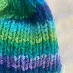 blue green purple ribbed knit fisherman style beanie hat Photo 9