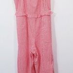 Gal Meets Glam Gingham Ruffle Logan Jumpsuit Wide Leg Square neckline Photo 0