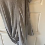 DKNY sz M Womens Gray 100% Cotton Long Short Sleeve Maxi Shirt Dress Casual Cozy Photo 7