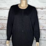 Ashley Stewart  NWT Size 26 Classic Black Button Down Sweater Cardigan Photo 0