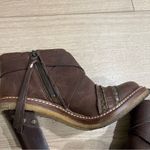 Anthropologie Schuler & Sons  Brown Leather Studded Heeled Ankle Boot Size 6 Photo 3