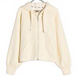 Madewell Ribbed Cocoon Hoodie Sweatshirt Antique Cream Size Small Photo 3
