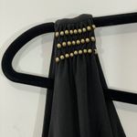 White House | Black Market NWT WHBM Jumpsuit Shirred Shoulder Black Matte Jersey LP Women's Large Petite Photo 6