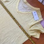 Chico's Tee Shirt Neon Yellow V Neck Stretch Side Slits Short Sleeve, Size M Photo 8