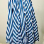 ROSIE ASSOULIN Blue White Striped Wrap Skort Side Slit V Photo 11