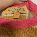 VRG GIRL MEET ME IN CAPRI KNIT MINI DRESS STRIPED PINK TAN LARGE Photo 2