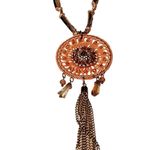 Rhinestone Chain Dangle Bohemian Necklace 26" Lobster Closure Photo 1