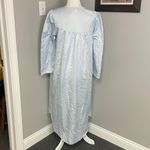 Miss Elaine Nightgown Round Neck Embroidered Pop Over Long Sleeve M Blue Nighty Size M Photo 4
