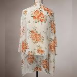 Womens large cover up sheet kimono summertime lightweight spring floral pattern Orange Photo 5