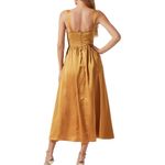ASTR NWOT  The Label Pleated Bustier Sleeveless Midi Dress MEDIUM in Gold Photo 1