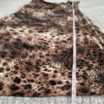 Velvet by Graham & Spencer Soft Leopard Print Stretch Dress Draped Neck Size L Brown Size L Photo 5