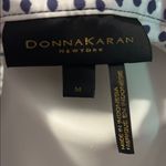 Donna Karan  Blue and White Polkadot Cotton Button Down Shirt, Size M Photo 1