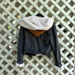 Free People Perry Shearling Hooded Denim Jacket Photo 6