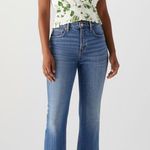 Abercrombie & Fitch NEW  White Green Floral Linen Smocked V-Neck Crop Top Size S Photo 0