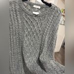 Charcoal Cable Knit Sweater for Women Gray Size L Photo 5
