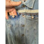BOOMBOOM Size M Embroidered Jean Jacket Light Denim Pom Tassel Southwestern Boho Blue Size M Photo 4