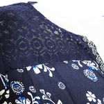 Beach Lunch Lounge Olivia Top M Indigo Blue Long Sleeve Blouse New Photo 2