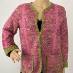 Provence d'amour Women Reversible Floral Jacket 100% Cotton Pink Green Size S Photo 0