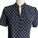 Cupcakes and Cashmere  Shift Dress S Blue Squares Pockets Short Sleeve V Neck Photo 1