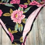 Shade & Shore  Floral Tie Black Bikini Bottoms •S •New Without Tag Photo 2
