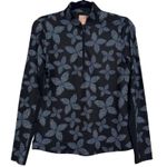 BEN HOGAN Long Sleeve Pixel Floral Sun Performance Knit Golf Top NWOT Small Black Photo 0